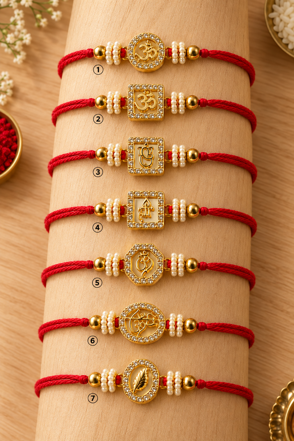 Minimalist Red Dhaga Rakhis