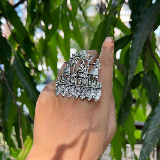 Artistic Oxidised Doli Ring