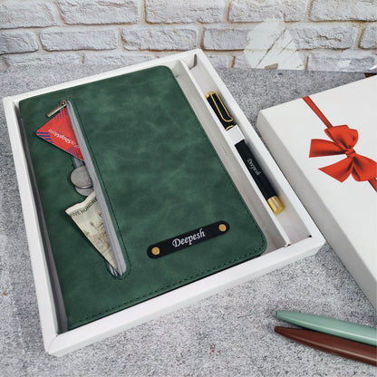 Personalized Premium Zip Diary + Pen Combo
