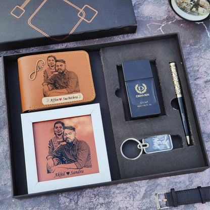 Royal Theme Sketch Wallet Hamper For Men