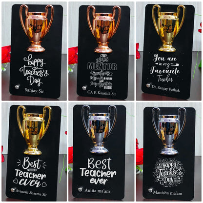 Customised Metal Trophy For Teacher