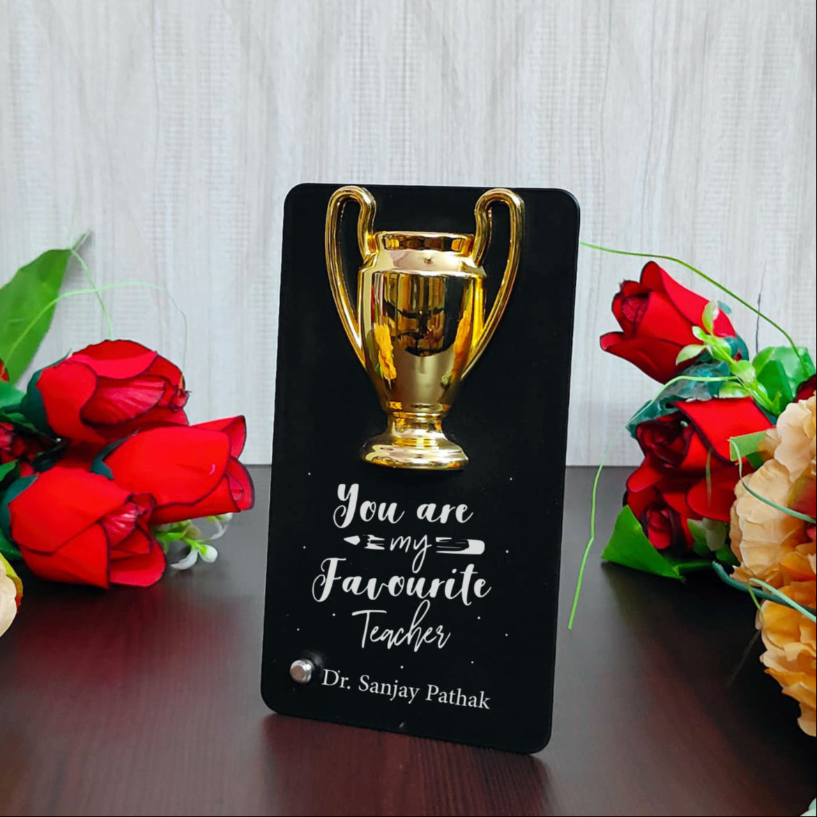 Customised Metal Trophy For Teacher