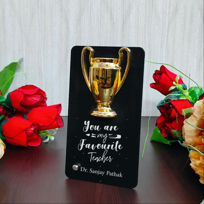 Customised Metal Trophy For Teacher