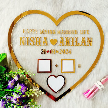 Customised Couple Thumb Print Frame With Text & Name Print