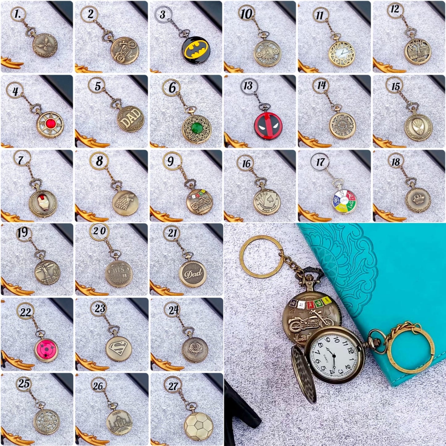 Exclusive Vintage Clock & Keychain