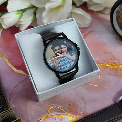 Personalized Leather Wrist Watch For Men