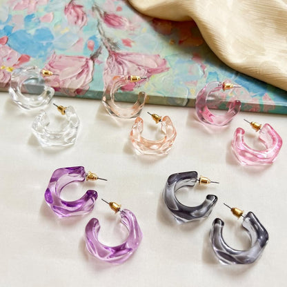 Contemporary Transparent Hoop Earrings