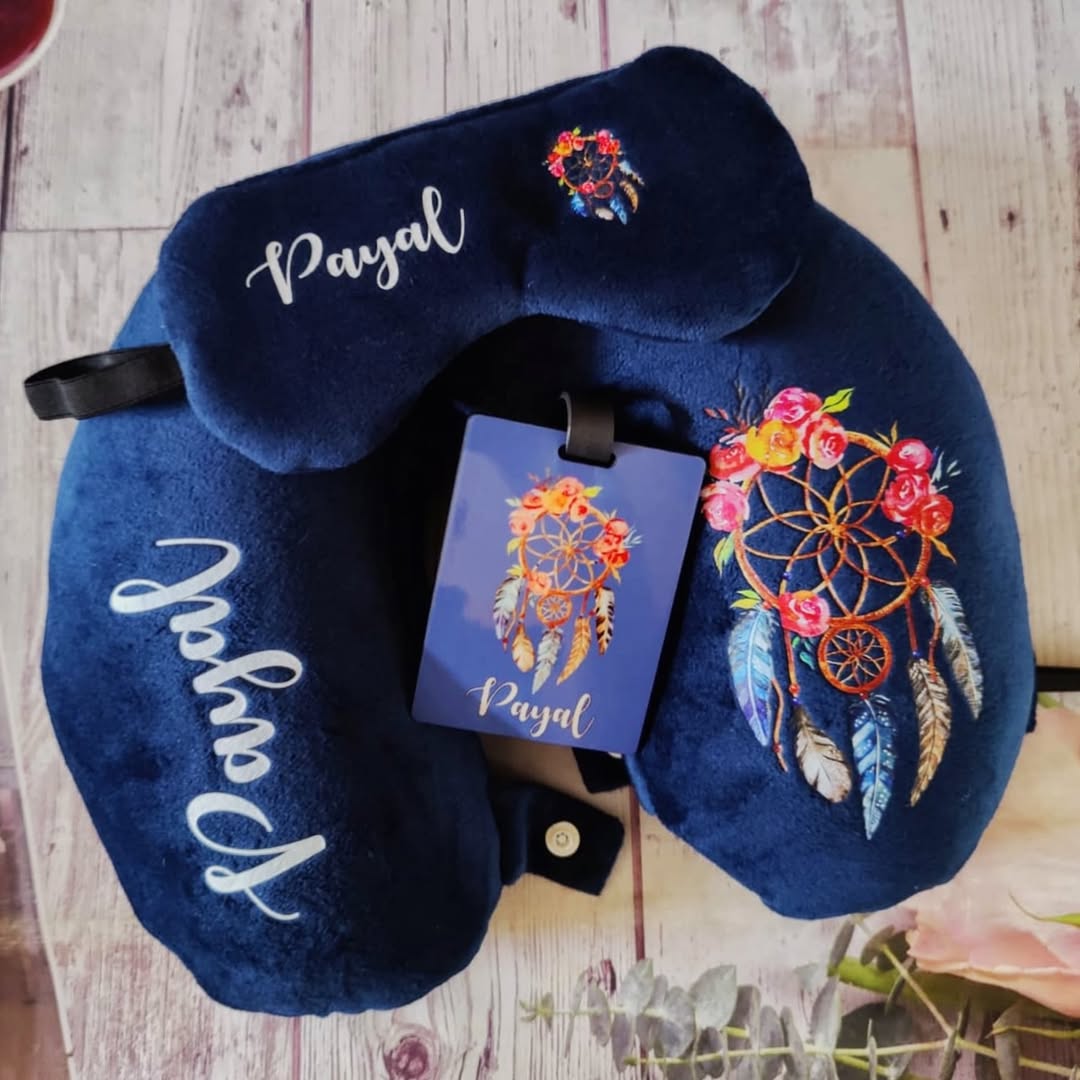 Personalized Travel Neck Pillow Combo