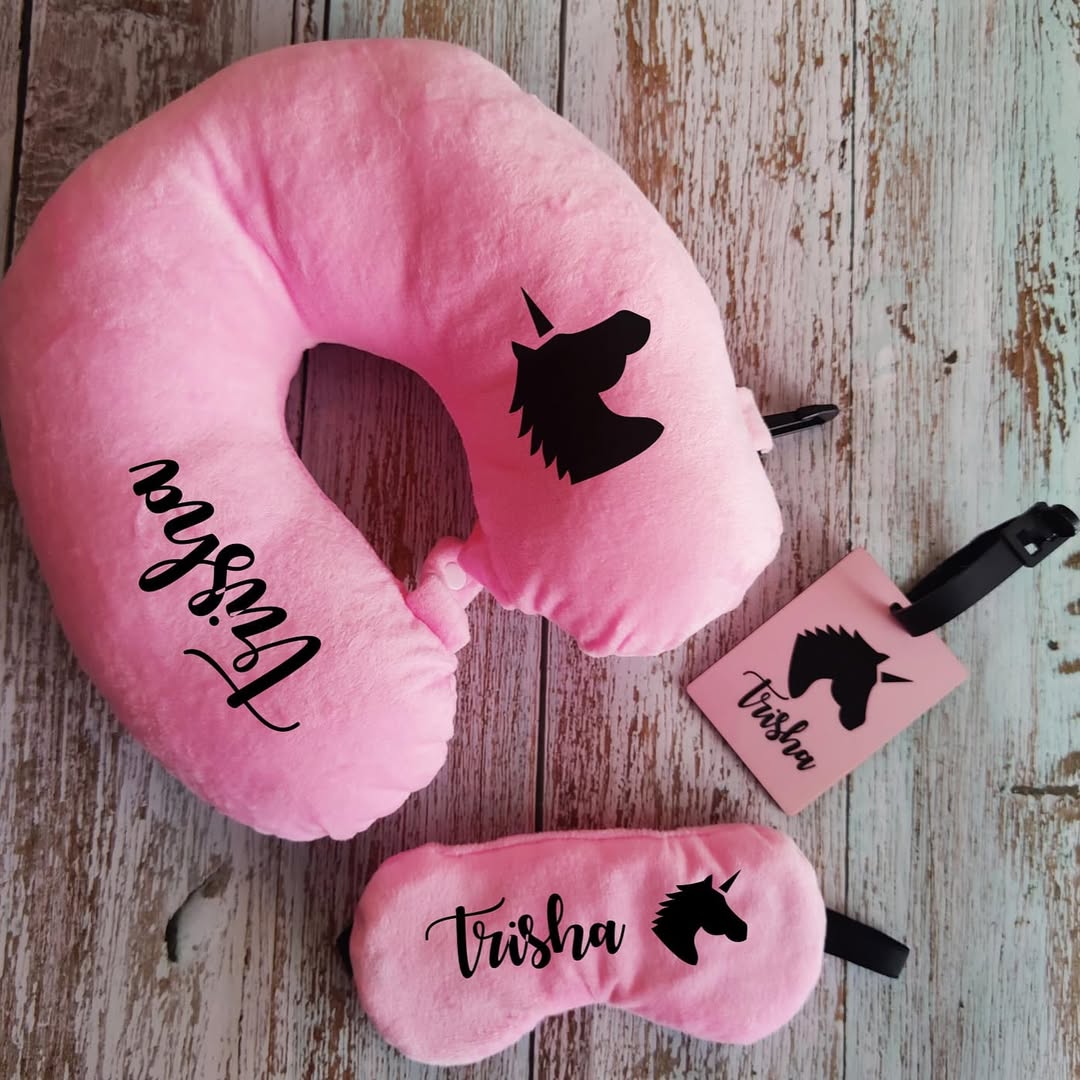 Personalized Travel Neck Pillow Combo