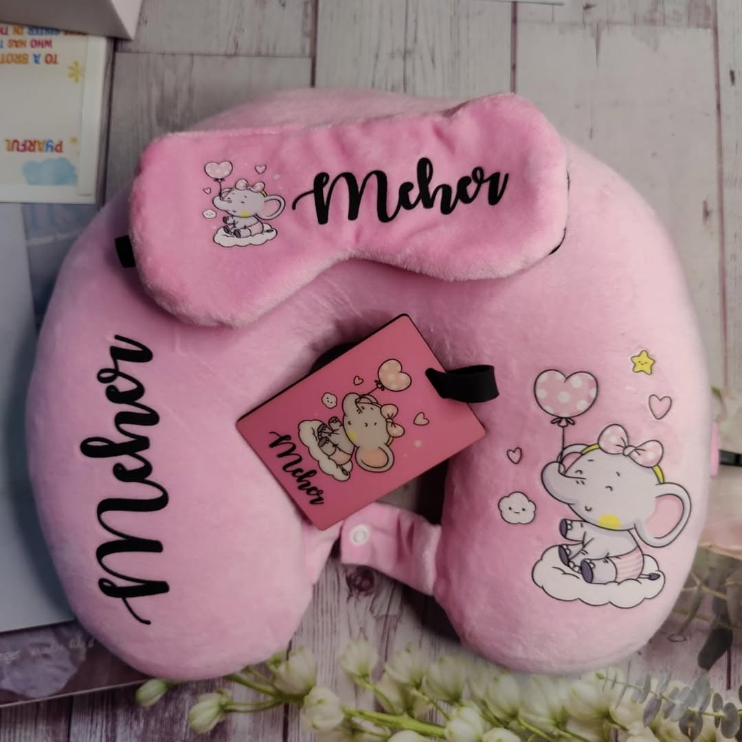 Personalized Travel Neck Pillow Combo