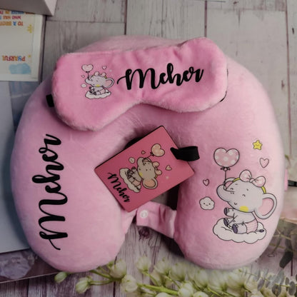 Personalized Travel Neck Pillow Combo
